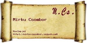 Mirku Csombor névjegykártya